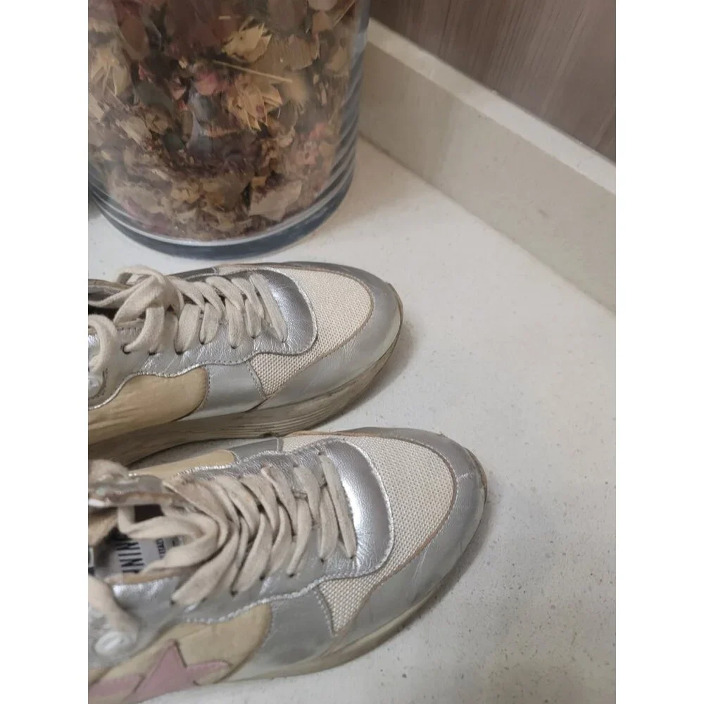 Golden Goose Silver, Cream & Pink Women's Athletic Sneakers - Picture 6 of 10